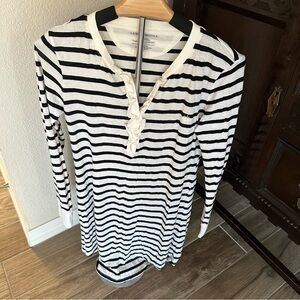 Ralph Lauren Essentials Ruffle Henley Black and White Sleepwear size small